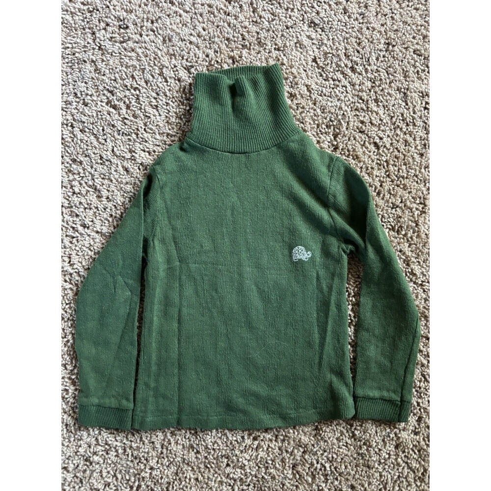 Vintage Jcpennys Penny pet Turtle Neck Kids Size 4 Green Turtle